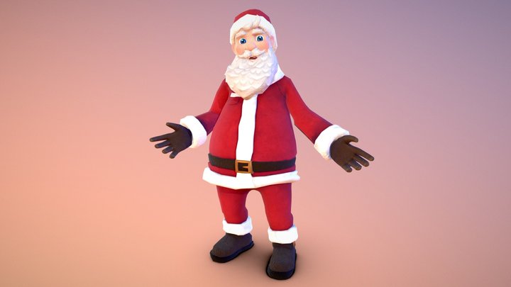 Santa Claus - Low poly stylized 3D Model