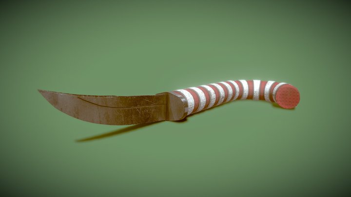 Candy cane knife 3D Model
