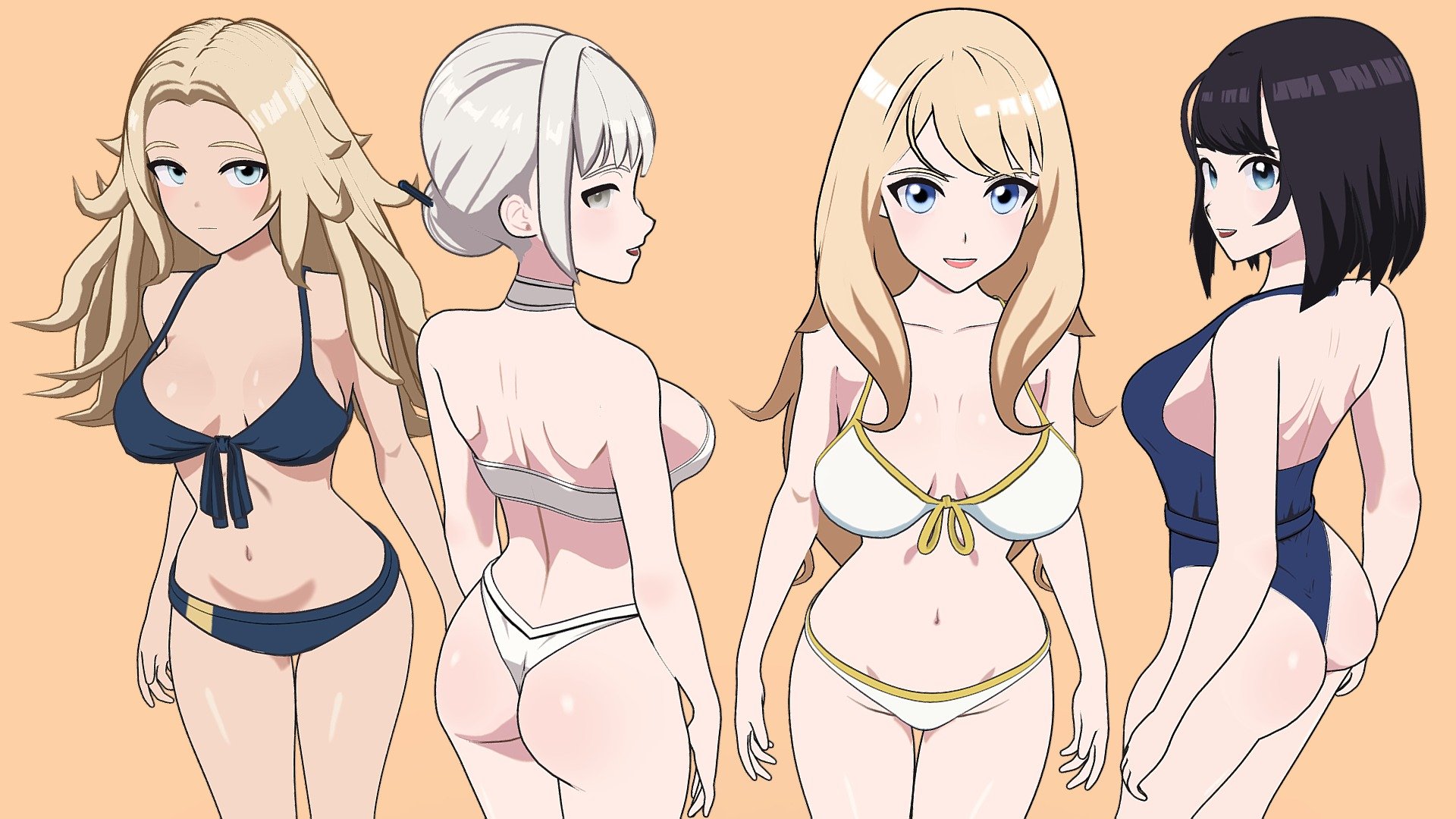 Summer Collection: 4 Anime Bikini 3D Characters - Buy Royalty Free 3D model  by LessaB3D (@lessaB3D) [b91cf86]