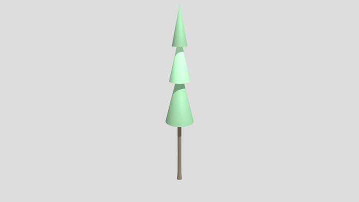 Low Poly Pine Tree Tall 3D Model