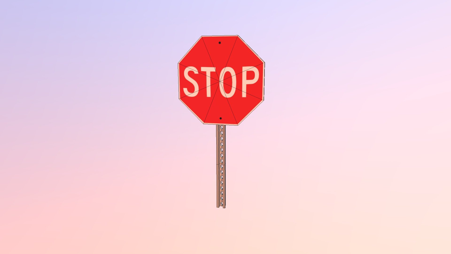 Low Poly Stop Sign