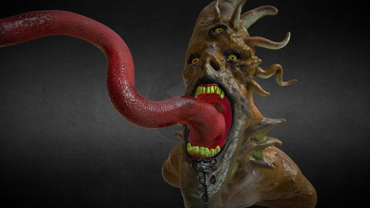 Swamp Monster Bust 3D Model