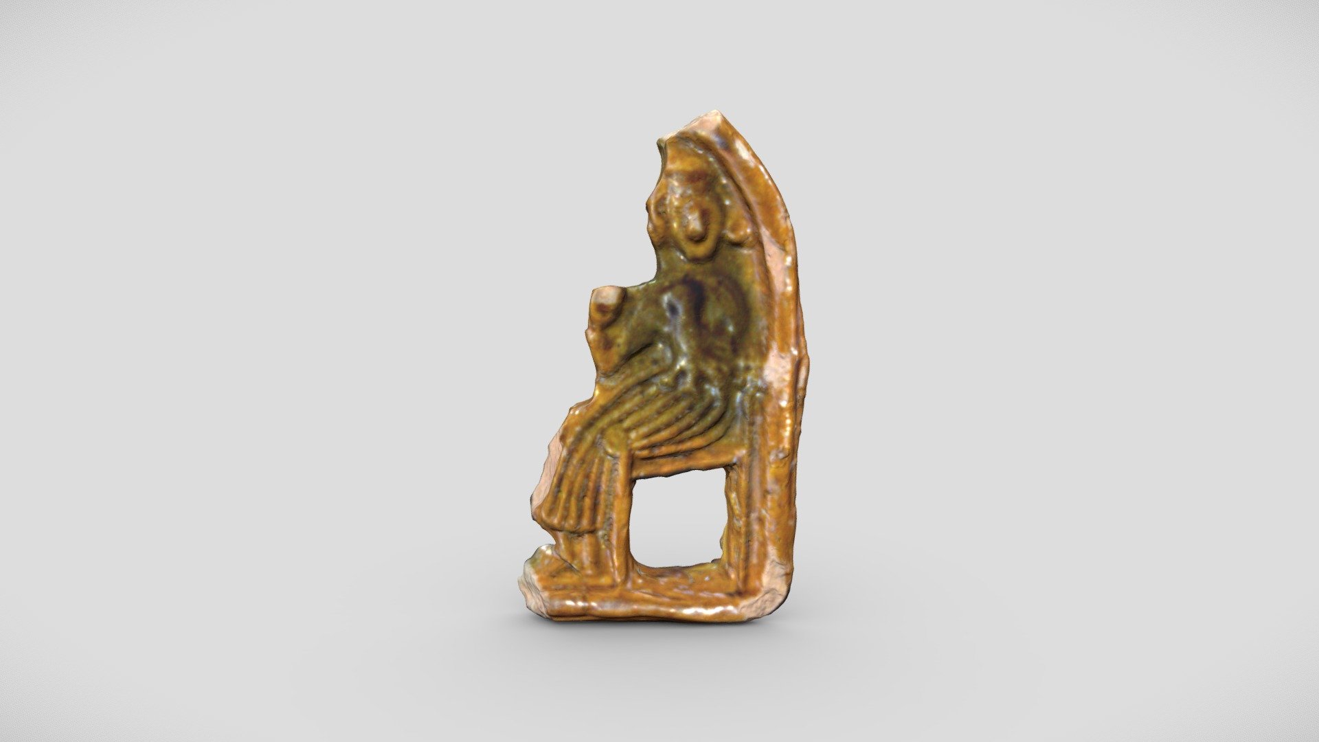 Wreath tile  with seated ruler — Sketchfab embed 3D viewer