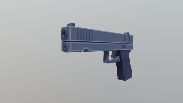 3D Pixelized Gun Model 3D Model