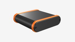 ALUMINIUM CASE with SILICONE BAND (Black/Orange)
