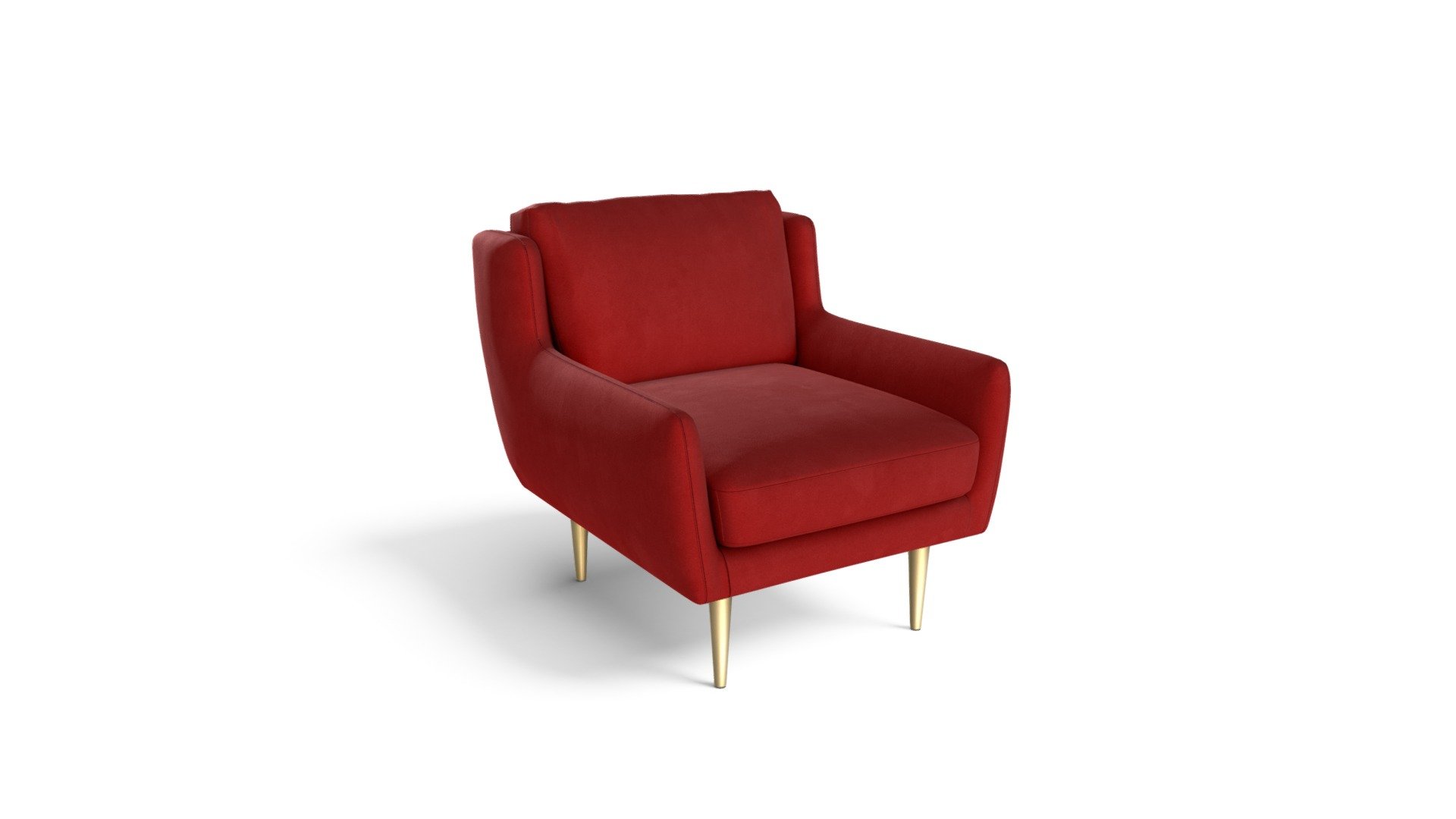 Simone Armchair, Claret Cotton Velvet