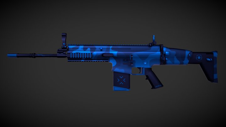 SCAR H | Blue Army 3D Model