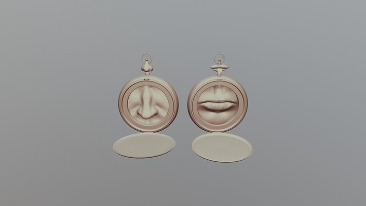 Mouth and Nose Pocket Watch 3D Model
