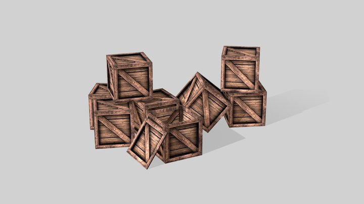Wood Crates 3D Model