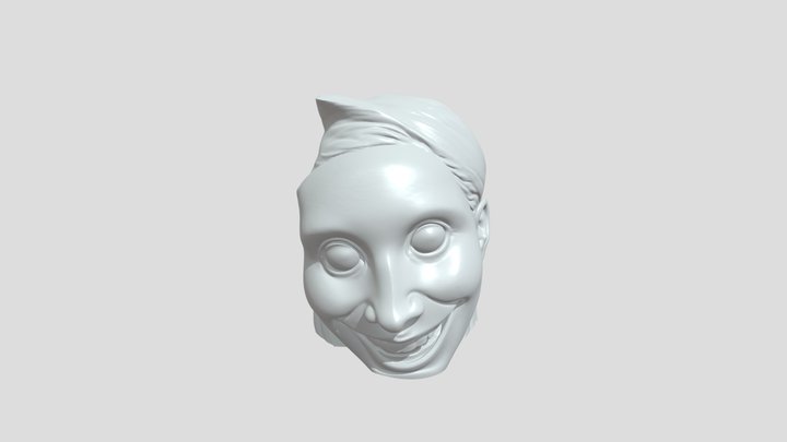 Close-up of a frightening pale human face