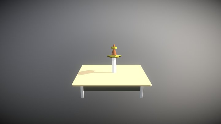 Sword and Table 3D Model