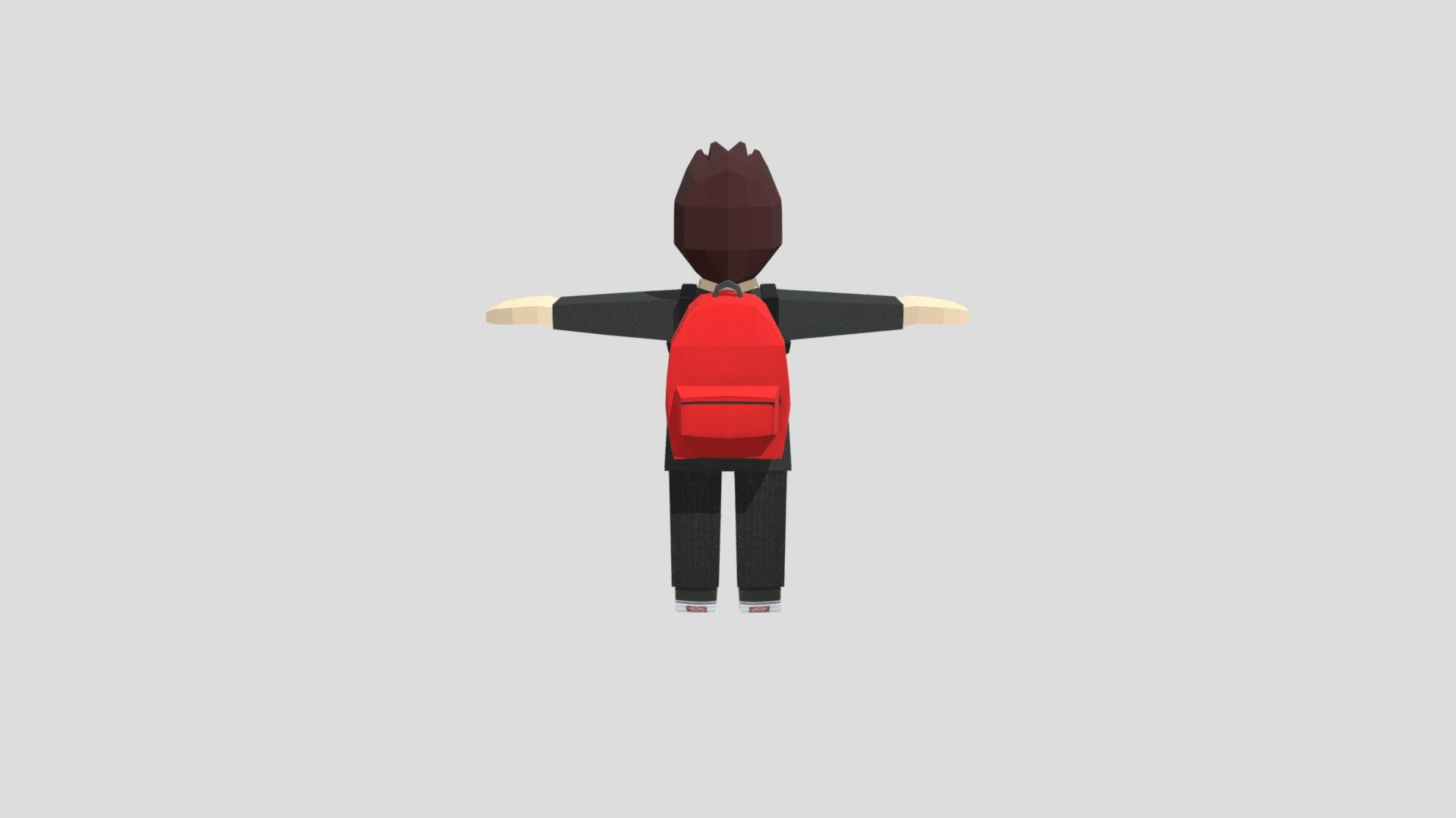 Highschool Kid (With Backpack/Very Low Poly)