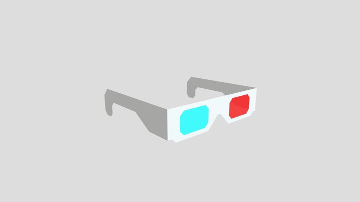 3D Red Cyan Anaglyph Glasses 3D Model