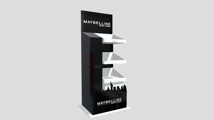 Maybelline Makeup Promo Stand Design 3D Model