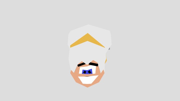 Cartoon Girl Face 3D Model