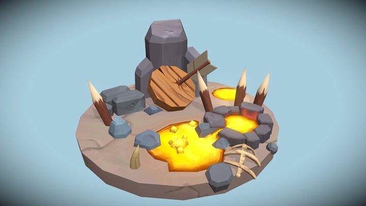 Lava Diorama 3D Model