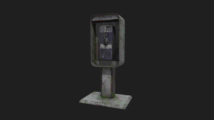 Rusty Telephone Booth 3D Model