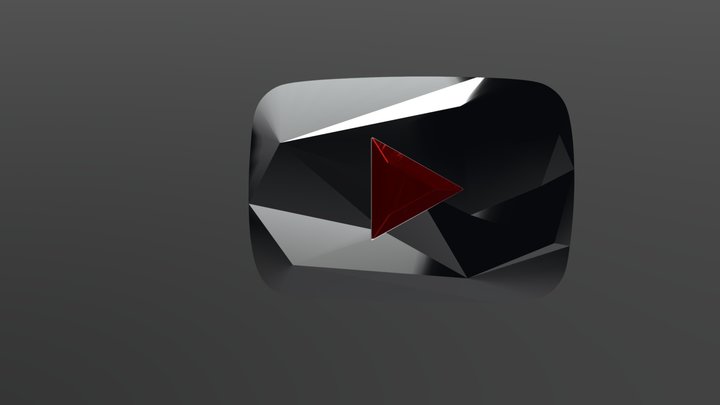 YouTube 100 Million Red-Diamond Play Button 3D Model