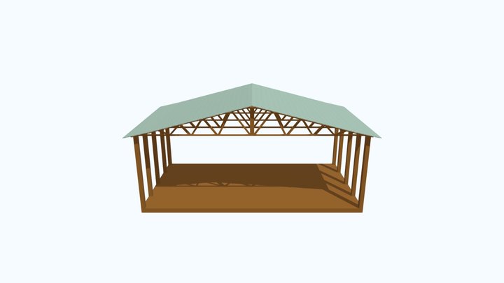 double canopy, carport 3D Model
