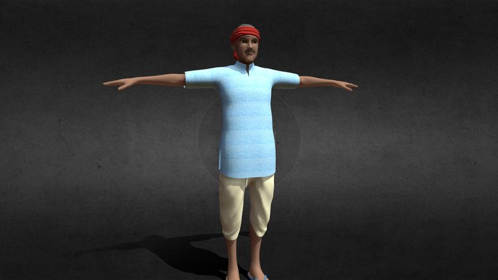 Indian Farmer 3D Model