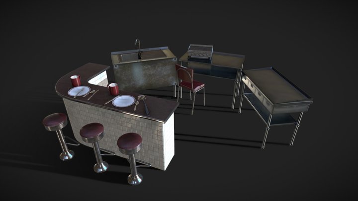 WIP US diner 3D Model