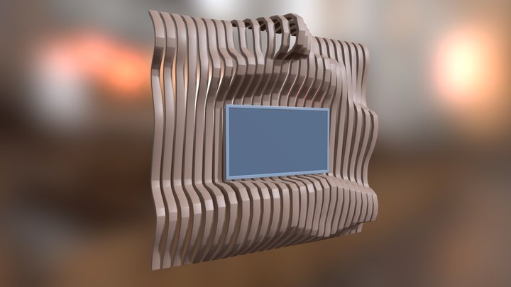 TV On Decorative Panel 3D Model