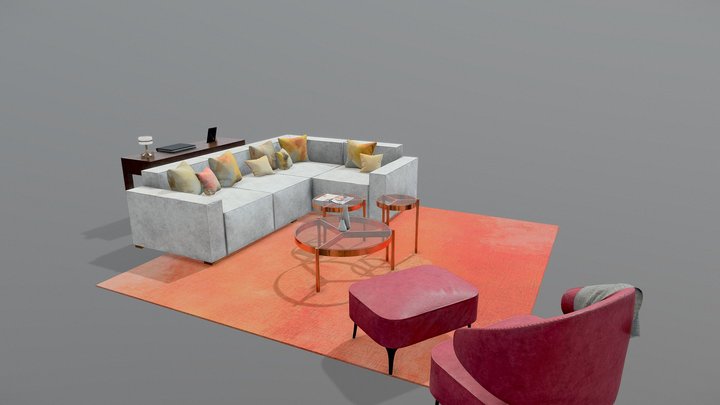 Parque-Modern Interior Set 3D Model