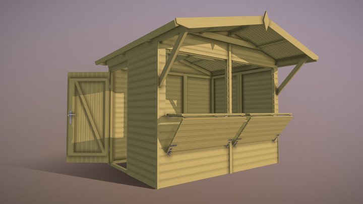 Christmas Market Stall (1) High-Poly Version 3D Model