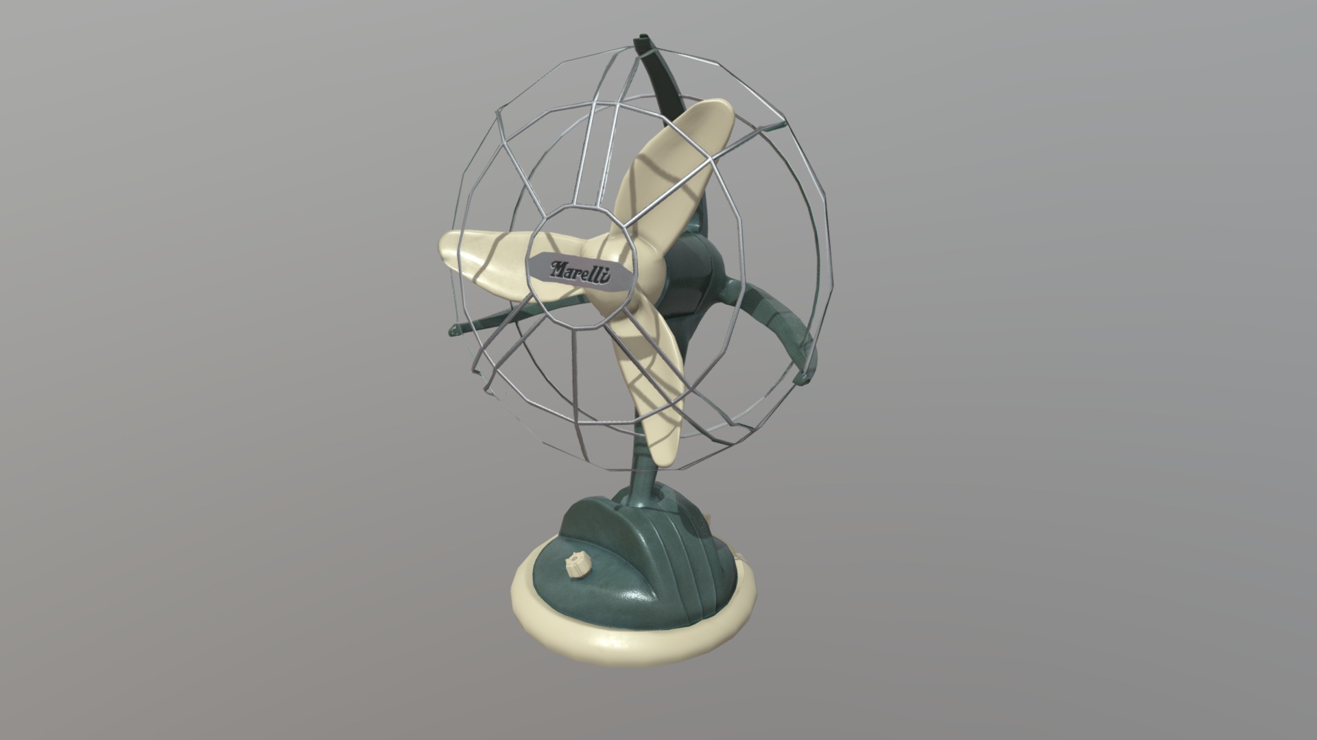 3D model Vintage desk fan Marelli - This is a 3D model of the Vintage desk fan Marelli. The 3D model is about a satellite in space.