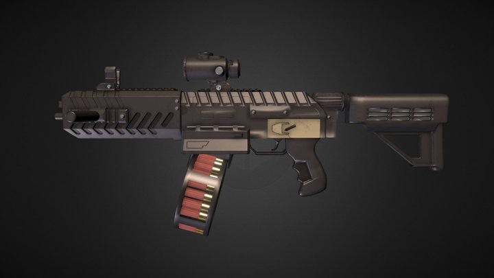 Drum Tactical Shotgun 3D Model