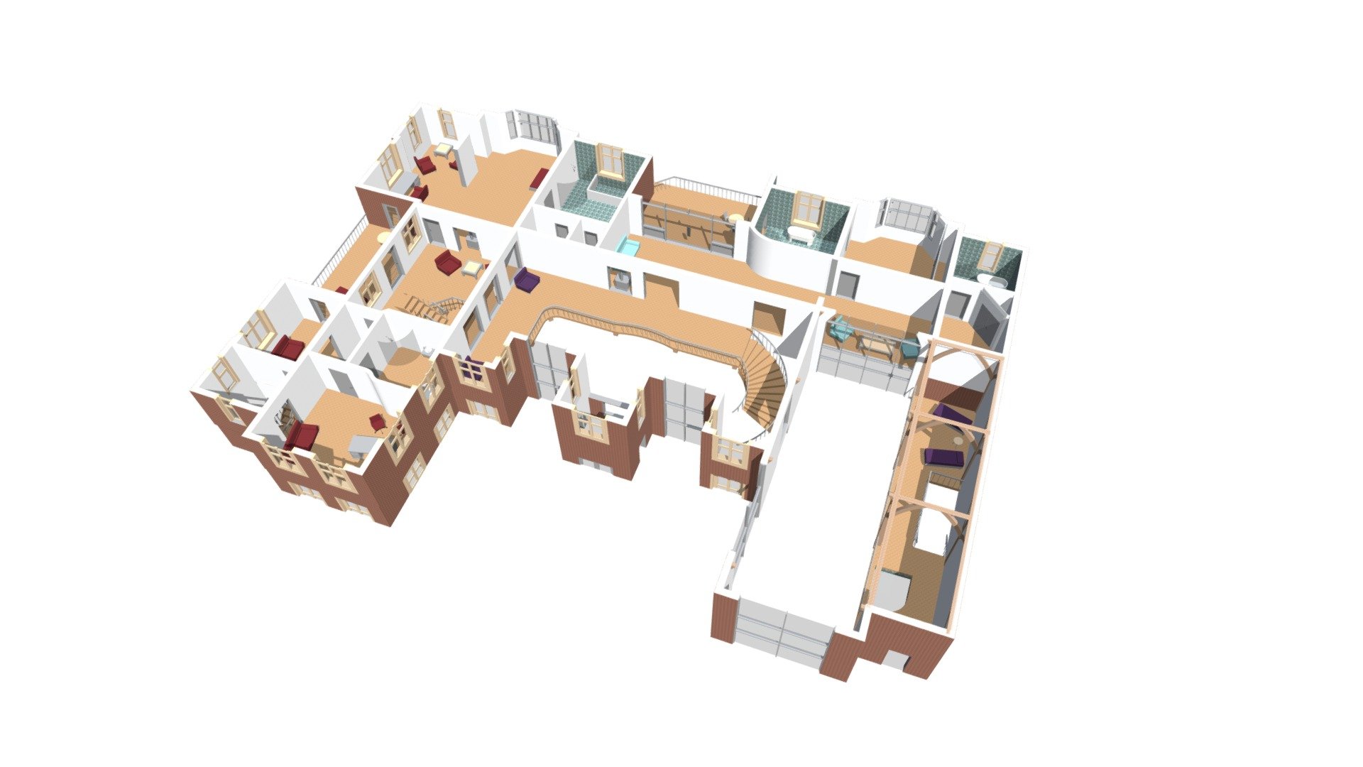 Houghton House - 3D Building Model L01 (H,P)