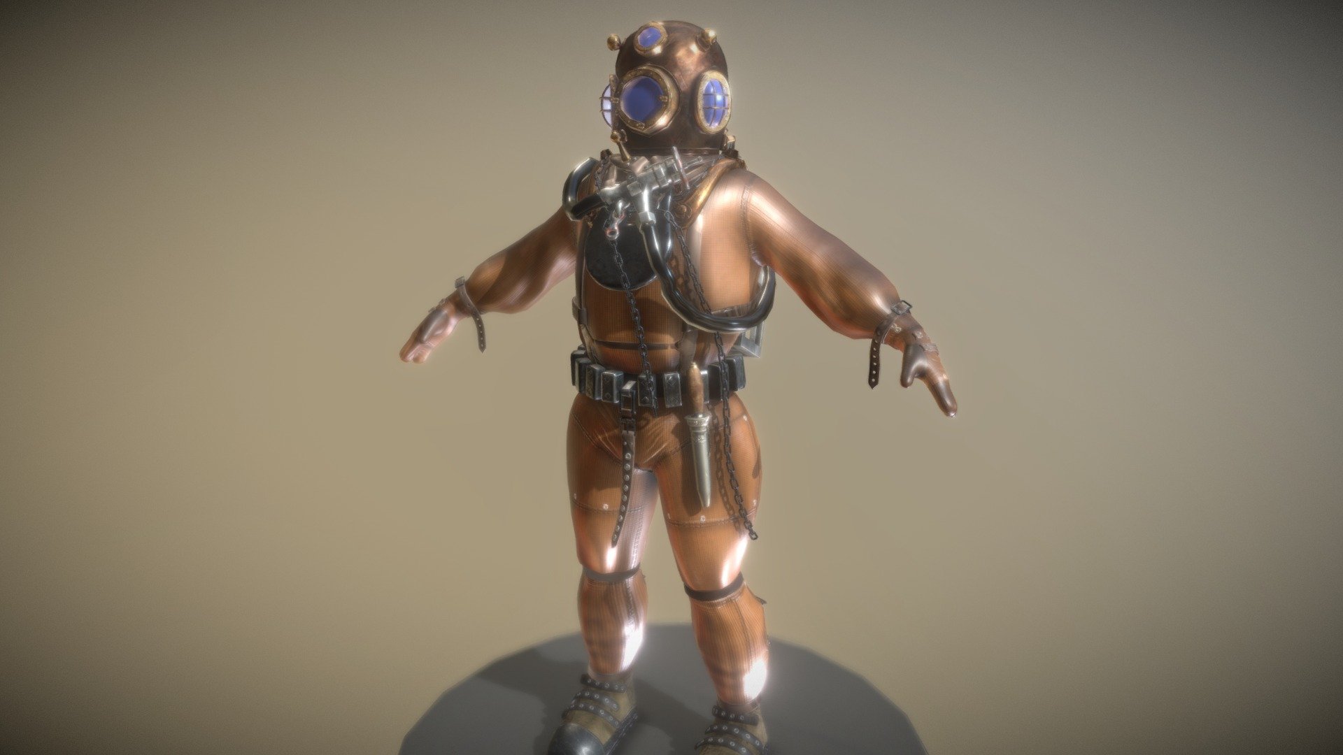 Vintage Diver Suit 3D model by SivanOk [b9429cf] Sketchfab