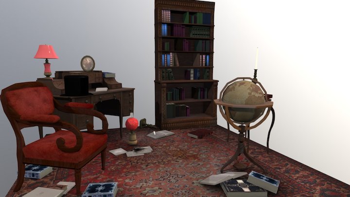 Library Props 3D Model