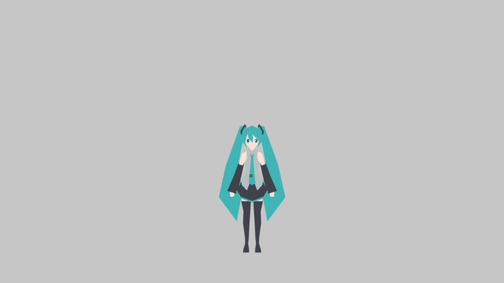 Low poly Miku Hatsune 3D Model