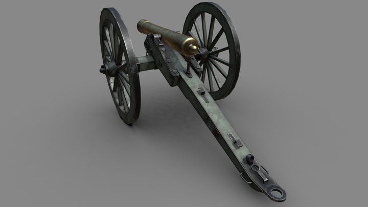 1835 Field Cannon Pack 3D Model