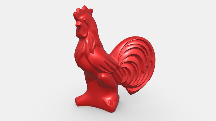 Rooster Figurine 3D Model