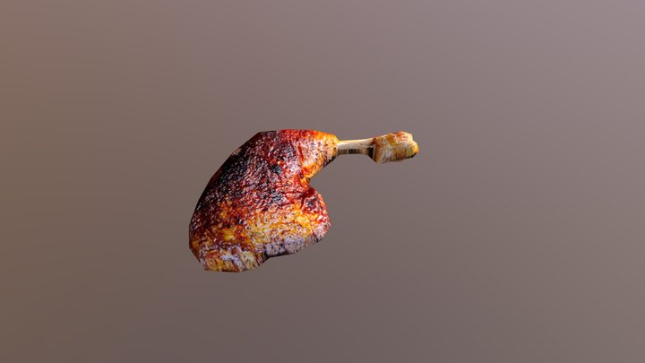 Fried chicken lowpoly 3D Model