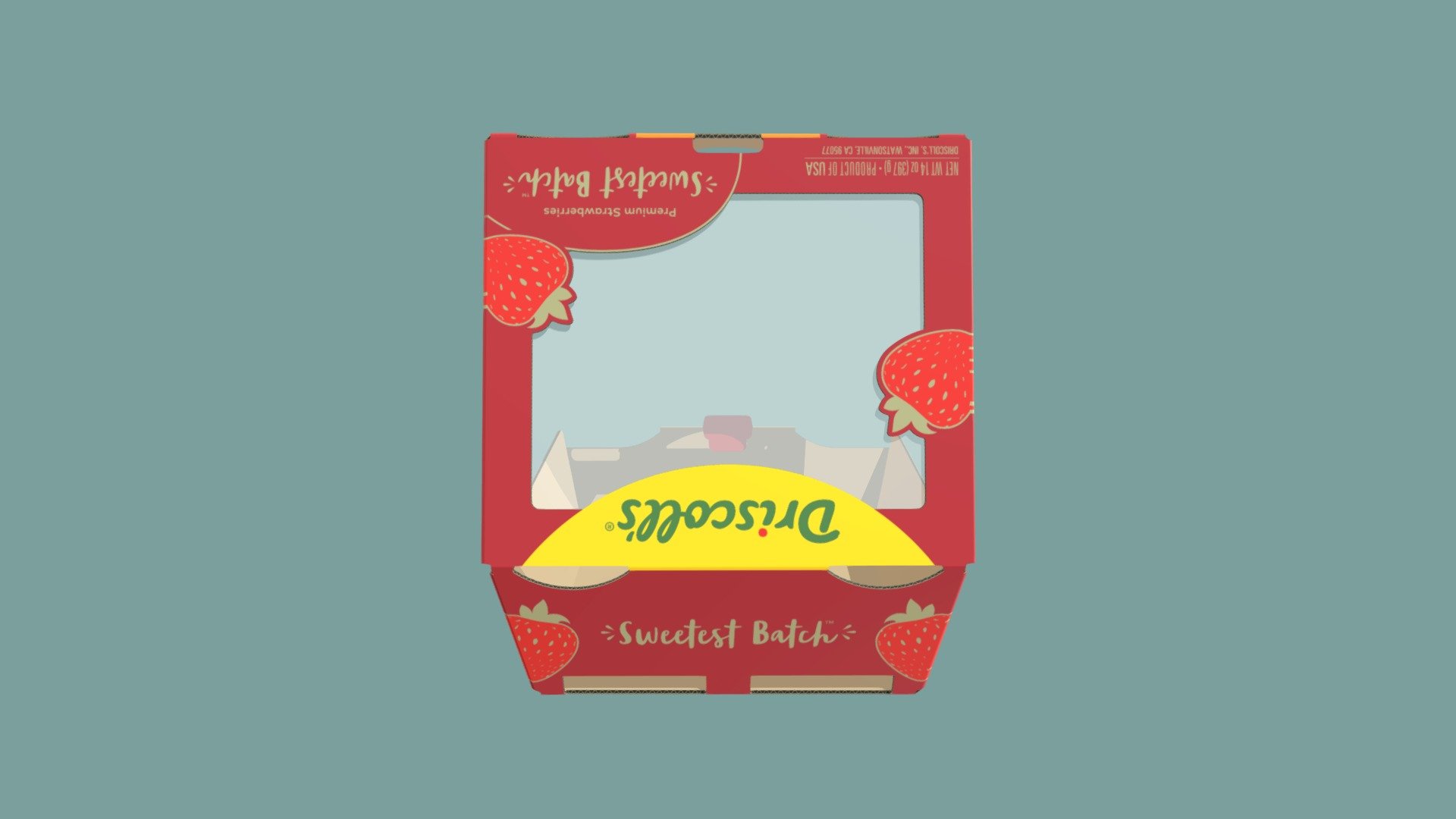Paperboard Strawberry Carton — Sketchfab embed 3D viewer