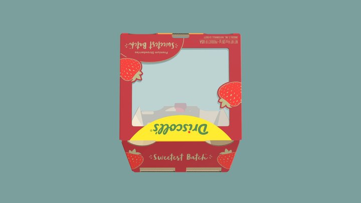 Paperboard Strawberry Carton 3D Model