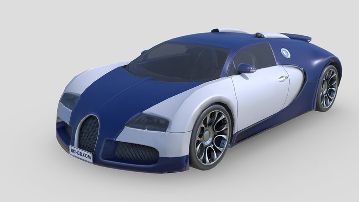 Low Poly Car - Bugatti Veyron 2010 – Free 3D Model STL