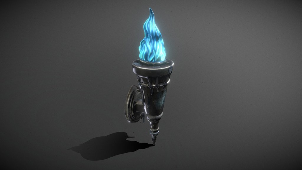 Arcane Blue Flame Wall Torch | Mw