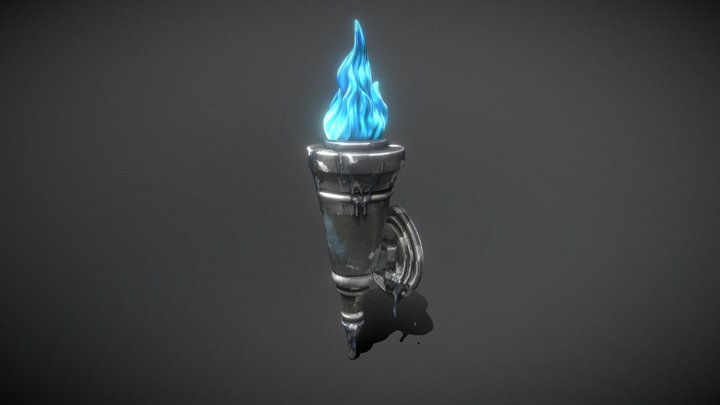 Arcane Blue Flame Wall Torch | Mw