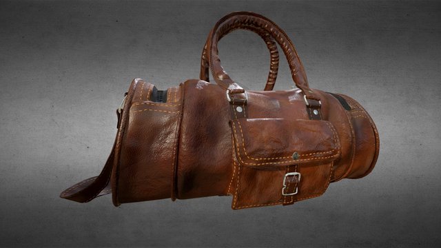 Leather Camera Bag 3D Model