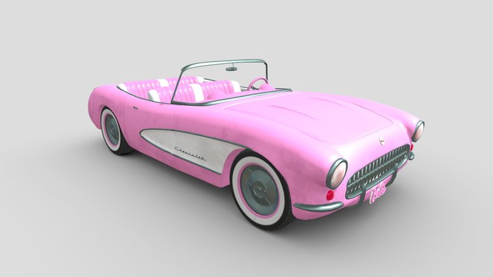 Carro Chervolet Corvette da Barbie (1956) 3D Model