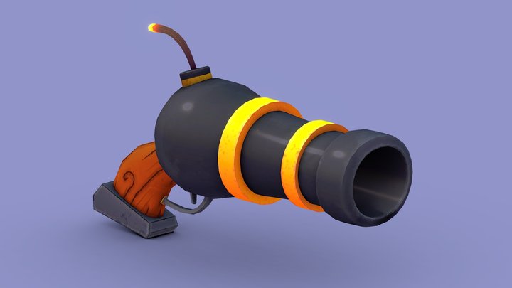 Stylized Hand Cannon 3D Model