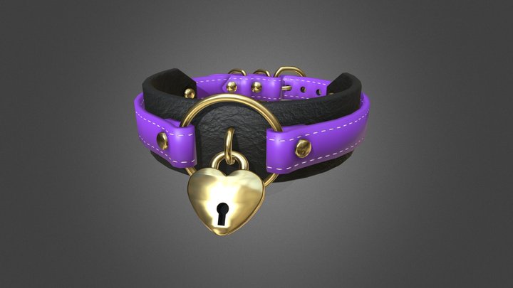 Heart locket collar 3D Model