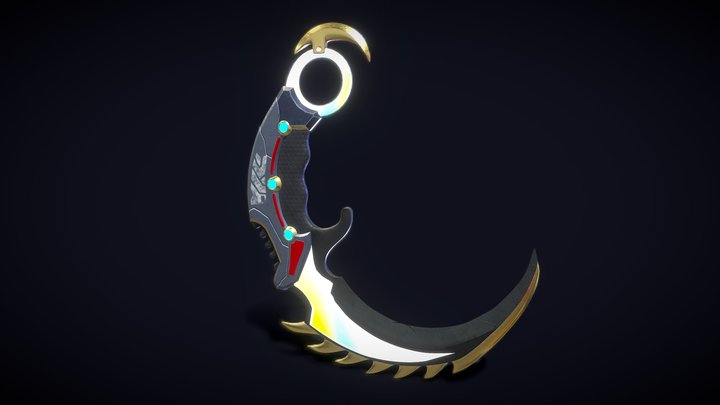 Call of Duty Mobile Karambit Weapon Game Asset 3D Model