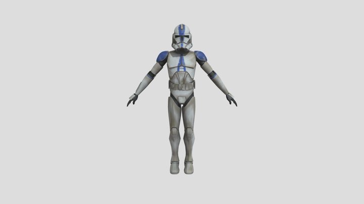 Clone Trooper Phase 2 with Face 3D Model