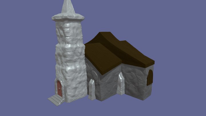 Stylized Church – Graveyard Environment Sculpt – Modèle 3D gratuit STL