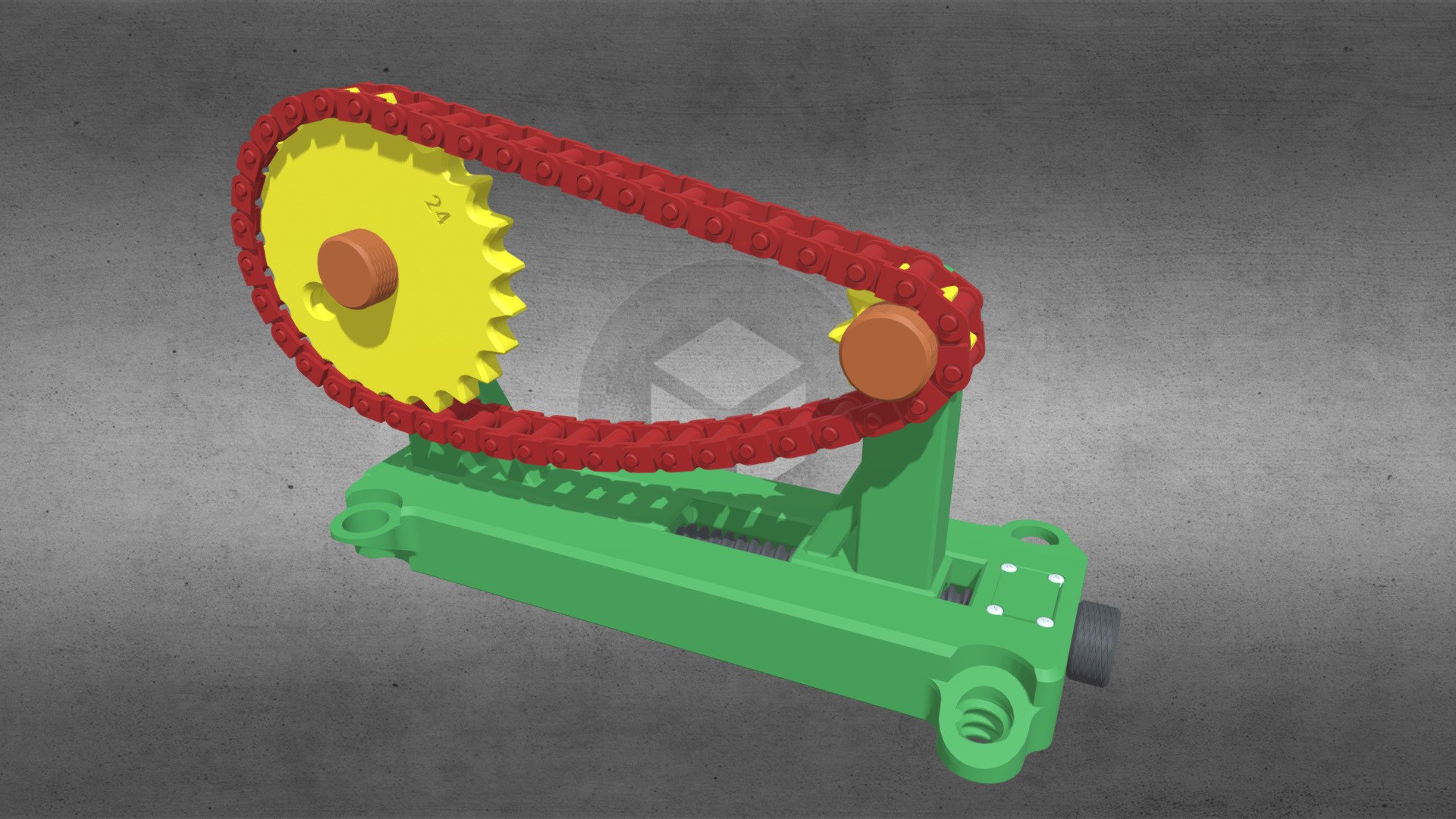 Maquette didactique Chaîne — Sketchfab embed 3D viewer